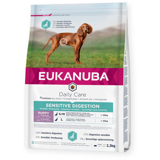 Dog dry food Eukanuba Daily Care for puppies with sensitive digestion 2,3 kg
